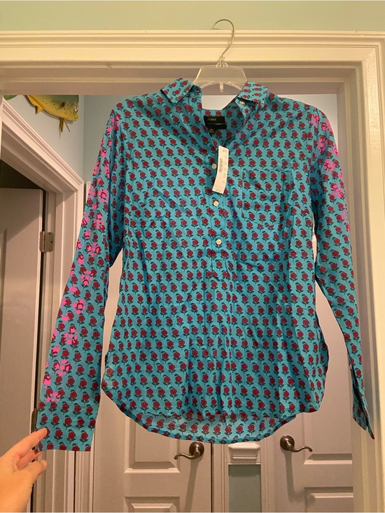 J. Crew Tops - J.Crew Classic Popover Shirt in Layered Block Floral Vibrant- NWT